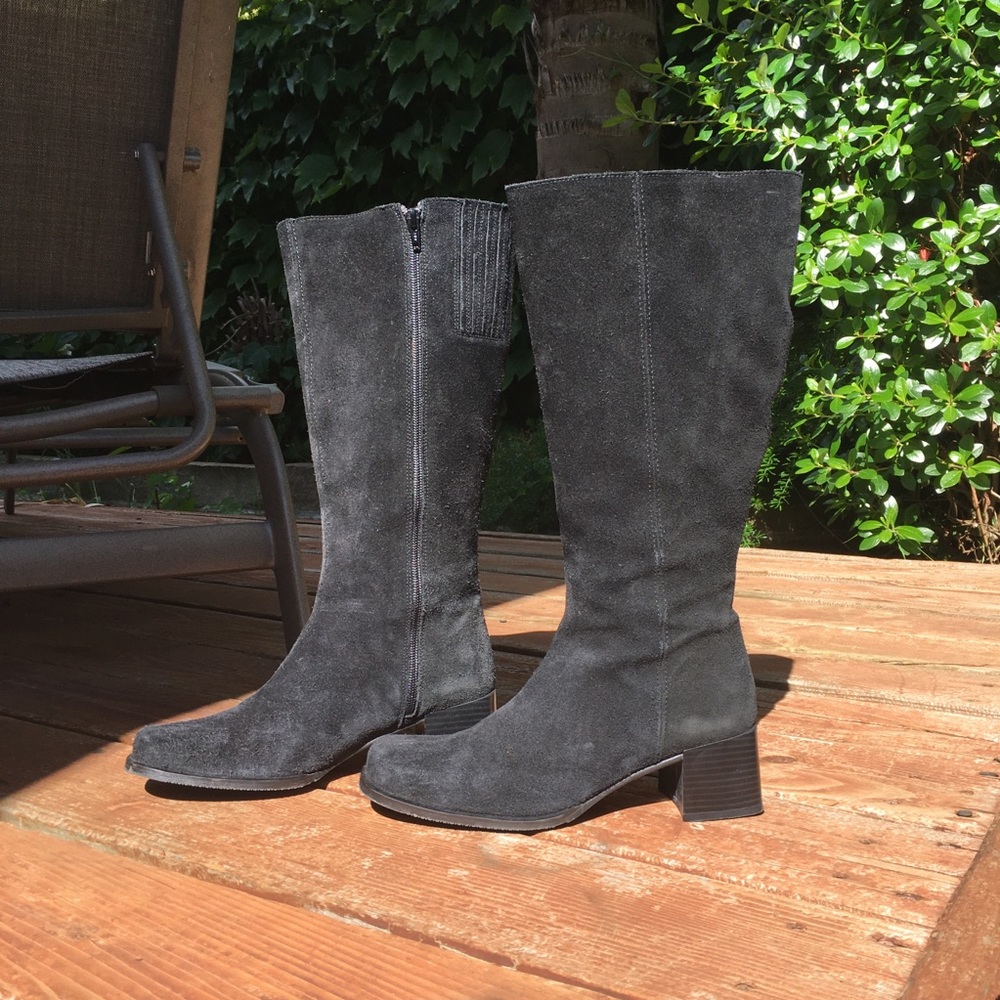 Tall Black Suede Zip Boots LL Bean